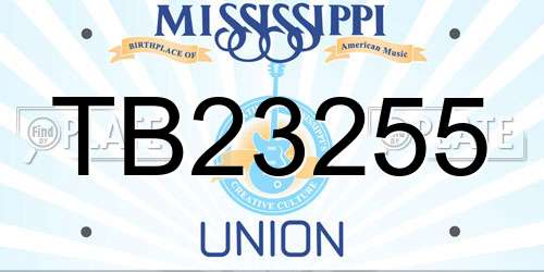 TB23255 Mississippi License Plate