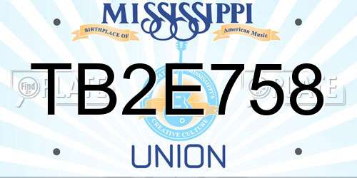 TB2E758 Mississippi License Plate