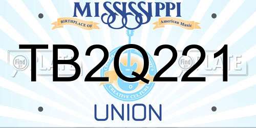 TB2Q221 Mississippi License Plate