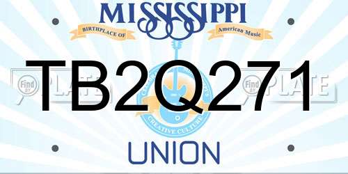 TB2Q271 Mississippi License Plate