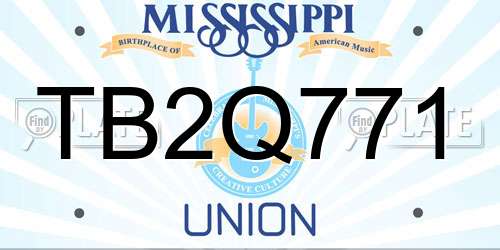 TB2Q771 Mississippi License Plate