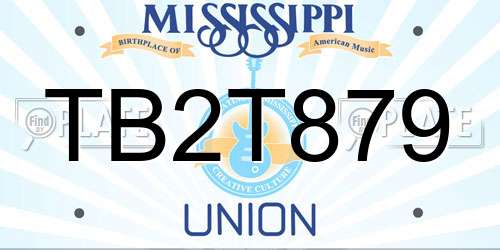 TB2T879 Mississippi License Plate