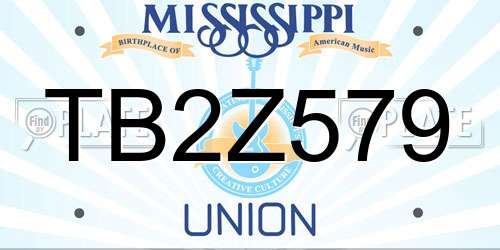 TB2Z579 Mississippi License Plate