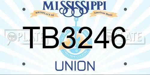 TB3246 Mississippi License Plate