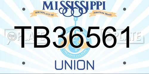 TB36561 Mississippi License Plate