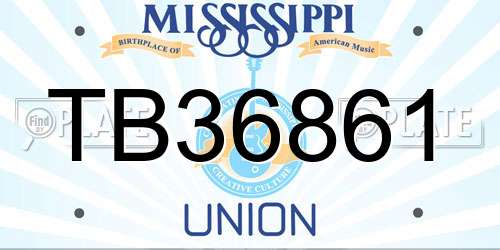 TB36861 Mississippi License Plate