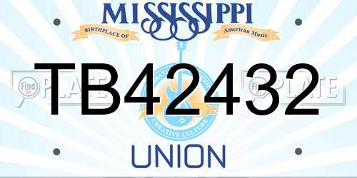 TB42432 Mississippi License Plate