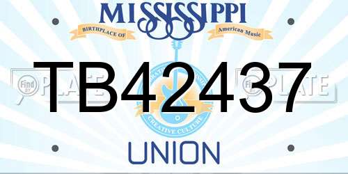 TB42437 Mississippi License Plate