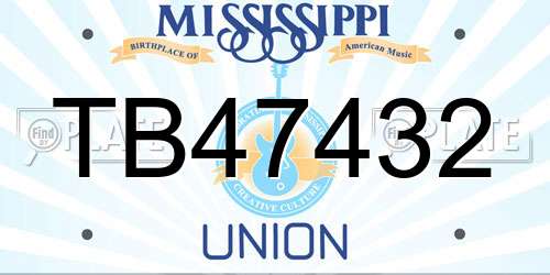 TB47432 Mississippi License Plate