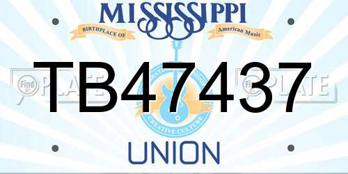 TB47437 Mississippi License Plate