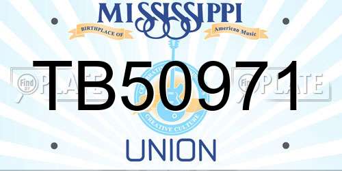 TB50971 Mississippi License Plate
