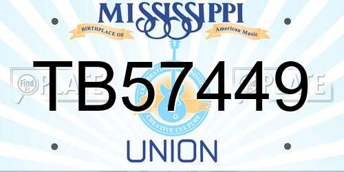TB57449 Mississippi License Plate