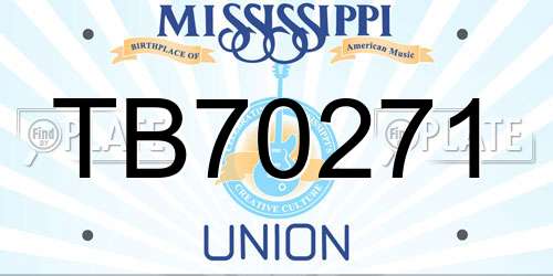 TB70271 Mississippi License Plate