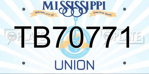 TB70771 Mississippi License Plate