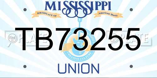 TB73255 Mississippi License Plate