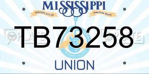 TB73258 Mississippi License Plate