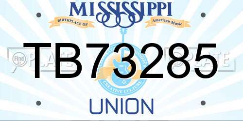 TB73285 Mississippi License Plate