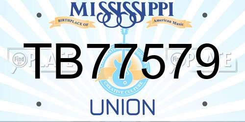 TB77579 Mississippi License Plate