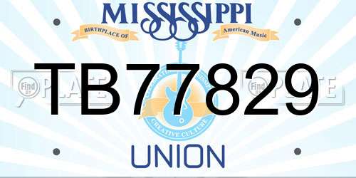 TB77829 Mississippi License Plate