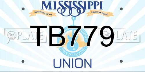 TB779 Mississippi License Plate