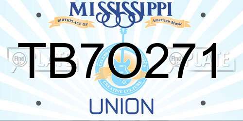 TB7O271 Mississippi License Plate