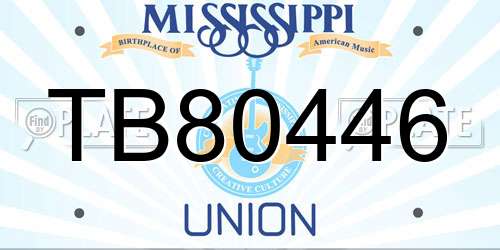 TB80446 Mississippi License Plate