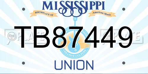 TB87449 Mississippi License Plate