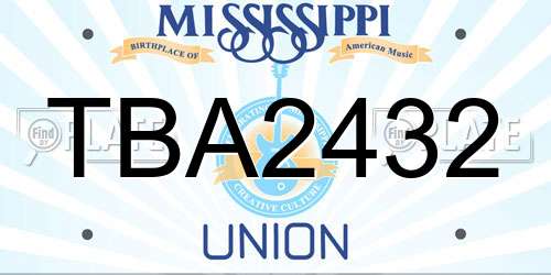 TBA2432 Mississippi License Plate