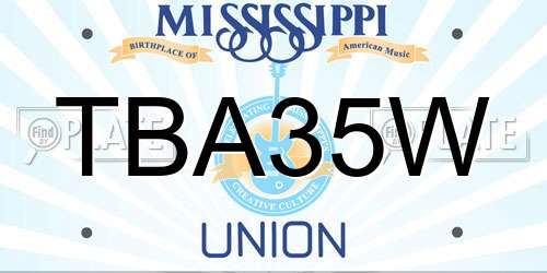 TBA35W Mississippi License Plate