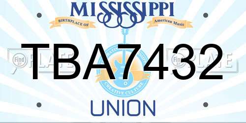 TBA7432 Mississippi License Plate