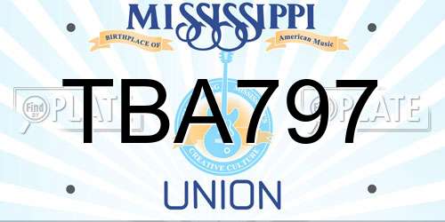 TBA797 Mississippi License Plate