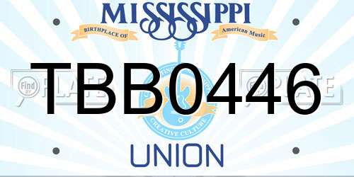 TBB0446 Mississippi License Plate