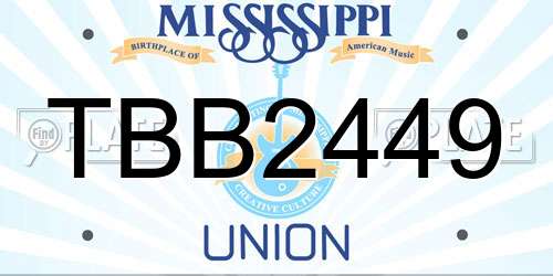 TBB2449 Mississippi License Plate