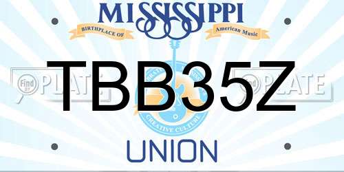 TBB35Z Mississippi License Plate