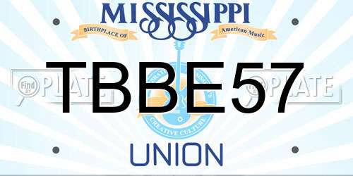 TBBE57 Mississippi License Plate