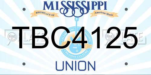 TBC4125 Mississippi License Plate