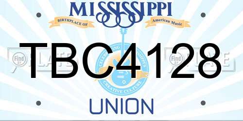 TBC4128 Mississippi License Plate