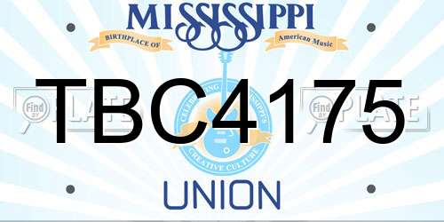 TBC4175 Mississippi License Plate