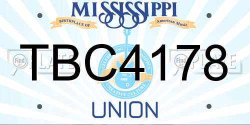 TBC4178 Mississippi License Plate