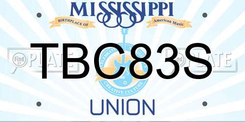 TBC83S Mississippi License Plate