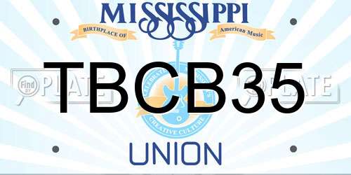 TBCB35 Mississippi License Plate