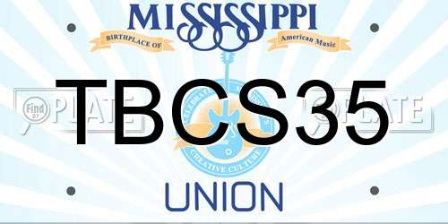 TBCS35 Mississippi License Plate