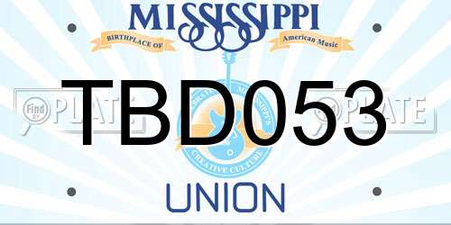 TBD053 Mississippi License Plate