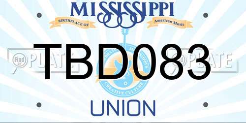 TBD083 Mississippi License Plate