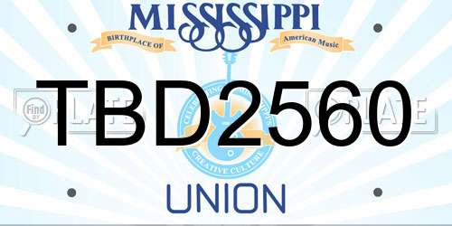 TBD2560 Mississippi License Plate