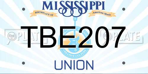 TBE207 Mississippi License Plate