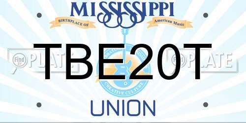 TBE20T Mississippi License Plate