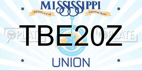 TBE20Z Mississippi License Plate