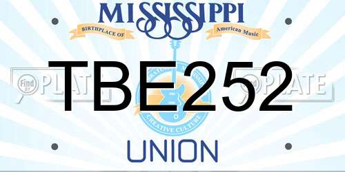 TBE252 Mississippi License Plate