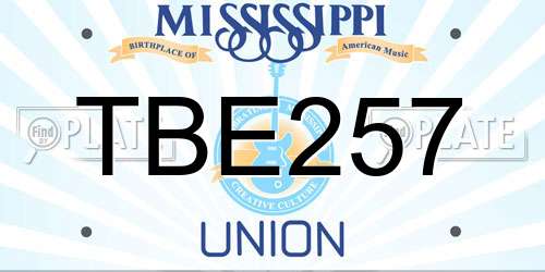 TBE257 Mississippi License Plate